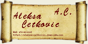 Aleksa Ćetković vizit kartica